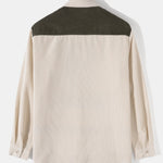 Long Sleeve Corduroy Patchwork Shirt