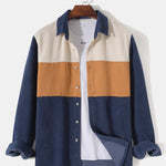 Long Sleeve Corduroy Patchwork Shirt