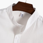 Linen Look Short Sleeve Basic Shirts & Straight Leg Linen Pants