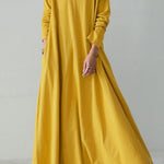 Solid Color V Neck Sweatshirt Dress