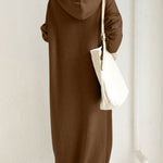 Solid Color Zip-up Oversized Long Hoodie