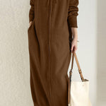 Solid Color Zip-up Oversized Long Hoodie