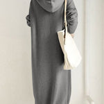 Solid Color Zip-up Oversized Long Hoodie