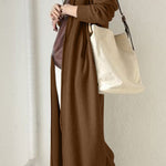 Solid Color Zip-up Oversized Long Hoodie