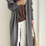 Solid Color Zip-up Oversized Long Hoodie