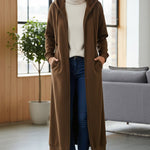 Solid Color Zip-up Oversized Long Hoodie