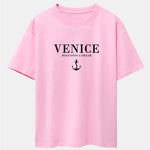 Venice Anchor Print Drop Shoulder Oversize T-Shirt