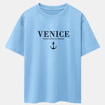 Venice Anchor Print Drop Shoulder Oversize T-Shirt