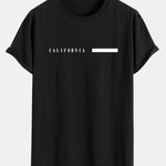 California Slogan Print Cotton Arc Hem T-Shirt