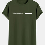California Slogan Print Cotton Arc Hem T-Shirt