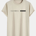 California Slogan Print Cotton Arc Hem T-Shirt