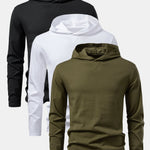 3 Pieces Long Sleeved Cotton Hooded T-Shirt