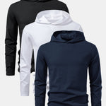 3 Pieces Long Sleeved Cotton Hooded T-Shirt