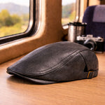 Classic Leather Flat Cap