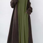 V Neck Slit Hem Sweatshirt Dress