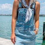 Blue Denim Casual Overall Mini Dress
