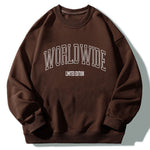 Worldwide Letter Print Crew Neck Relaxed Sweatshirt