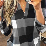 Tetris Plaid V neck Shirt