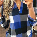 Tetris Plaid V neck Shirt