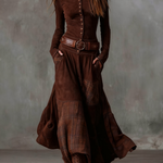 Lunori™ | Michelle Suede Maxi Dress