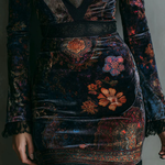 Lunori™ | Sofia Floral Velvet Mini Dress