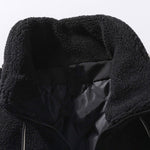 Teddy Fleece Checkerboard Stand Collar Jacket
