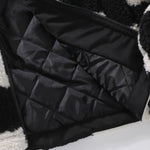 Teddy Fleece Checkerboard Stand Collar Jacket