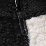 Teddy Fleece Checkerboard Stand Collar Jacket
