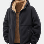 Teddy Lined Polar Fleece Hooded Jacket