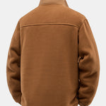 Teddy Lined Polar Fleece Zip-Up Stand Collar Jacket