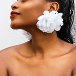Solid Color Three-Dimensional Flower Drop Earrings