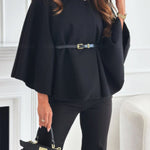 Chic Poncho Cape with Belt