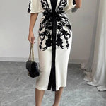 Printed split cuff cardigan