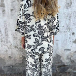 Printed two-piece shirt and trousers set