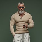 Men's Classic Casual Tough Style Polo Collar Slim Sweater