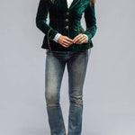 Vintage Gold Velvet Long Sleeve Pocket Blazer
