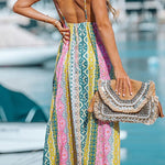 Stroll The Beach Colorblock Paisley Printed Cami Maxi Dress