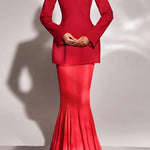 Shes Timeless Mesh High Rise Elastic Waist Fishtail Maxi Skirt