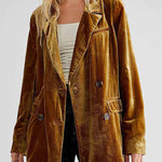 Elegant Solid Patchwork Turn-back Collar Outerwear