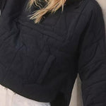 Solid Color Hooded Padded Foldable Padded Pullover Pocket Long Sleeve Jacket