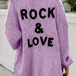 Drop Shoulder Open Front Knit Oversized Sweater Cardigan
