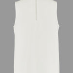 A-Line Loose Solid Color Split-Joint Round-Neck Vest Top