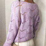 Fashionable V-neck Long-sleeved Knitted Sweater Cardigan