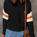 Chevron Casual Drop Shoulder Knit Sweater