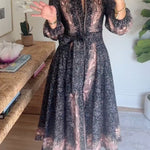 Mandarin Collar Midi Dress