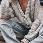 Falling for You Knit Button Up Relaxed Cardigan