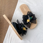 Bowknot Gauze Open Toe Split-Joint Slippers