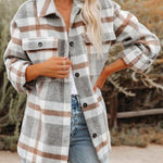 Plaid Pocketed Jacket