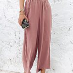 Simple Wide Leg Loose Elasticity Casual Pants Bottoms