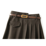 High-waisted slimming crotch-covering ins super hot pleated skirt